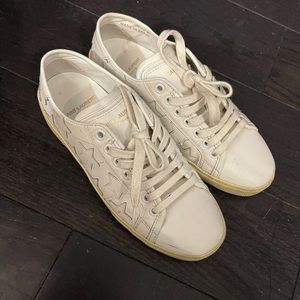 Authentic Saint Laurent court star classic white leather sneaker size 36